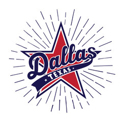 Dallas Texas design template. Vector and illustration.