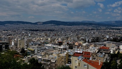 Fototapeta na wymiar beautiful view from the height of the city in Greece