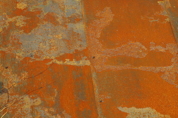 Rusty iron sheet, close-up