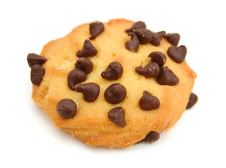 chocolate chip cookie isolated on white background