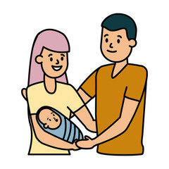 Obraz premium mom dad and baby