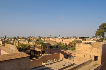 Fototapeta na wymiar marrakesh from el badi palace