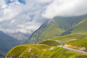 Fototapeta premium View of Caucasus mountains along Georgian Military Road, Republic of Georgia