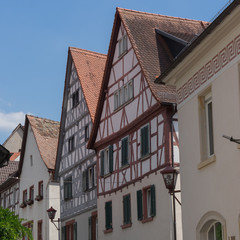 Historische Fachwerkhäuser in Heppenheim / hessische Bergstrasse