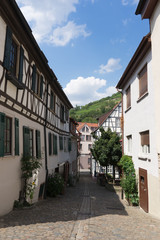 Fototapeta na wymiar Historische Fachwerkhäuser in Heppenheim / hessische Bergstrasse