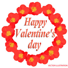 Happy valentine s day greeting card. Typography design for greeting cards and poster with red hearts. Design template for Valentine s day.