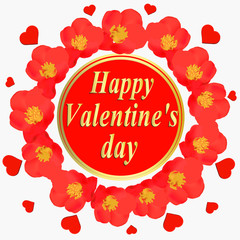 Happy valentine s day greeting card. Typography design for greeting cards and poster with red hearts. Design template for Valentine s day.