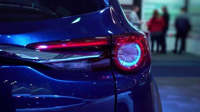 Car headlight. Car showroom. Cars sale. Vehicle. Xenon. Halogen. Smart headlights.
