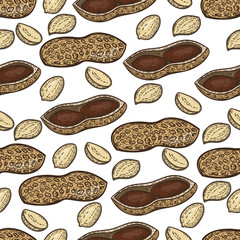 Seamless pattern of peanuts.