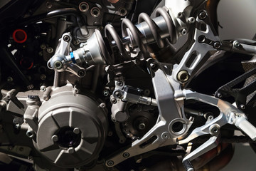 Fototapeta na wymiar Luxury motorcycle fragment, engine
