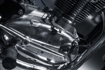Vintage motorcycle engine fragment