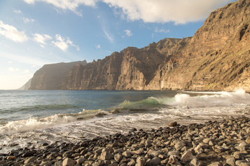 vertical cliffs along the western coast of tenerife island knonw as acantilados de los gigantes