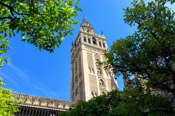 Spire of Seville Cathedral in Spain