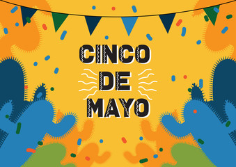 Cinco De Mayo Celebration Background with Cactus Background