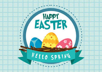 Happy Easter Day Blue Patterns Style