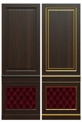 Classic wood panels with leather and fabric