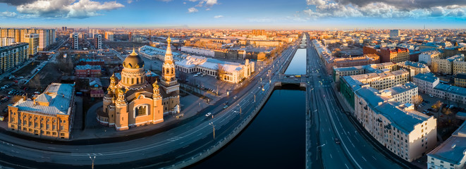 St. Petersburg. Bypass channel. Russia Panorama of St. Petersburg. Resurrection Church in St....