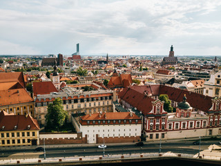 Fototapeta na wymiar Wrocław Centrum Miasta Panorama z powietrza