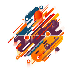 Original beautiful combination modern style abstraction with rounded shapes