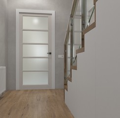 Home interior hallway. 3D-render