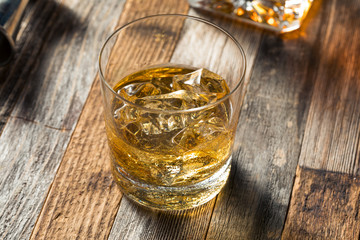Amber Whiskey on the Rocks