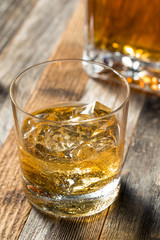 Amber Whiskey on the Rocks