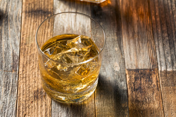 Amber Whiskey on the Rocks