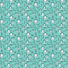 Trendy Geometric Design Seamless Pattern - Fun geometric repeating pattern design