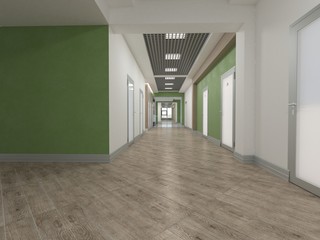 The interior of the clinic. 3D render.