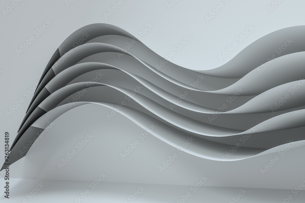 Poster 3d rendering curve paper background, tint color background
