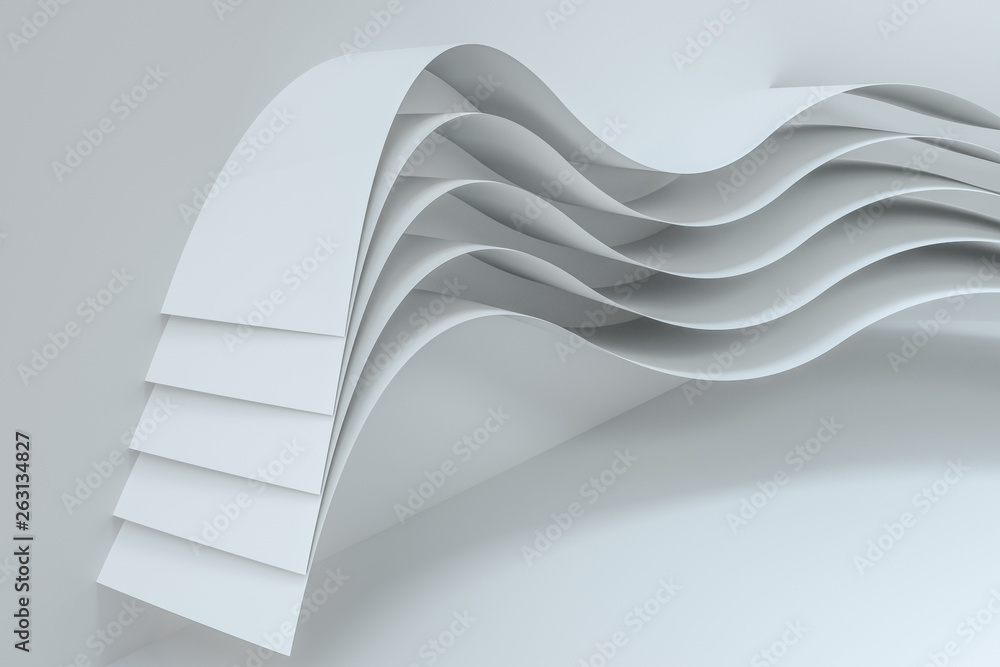 Poster 3d rendering curve paper background, tint color background