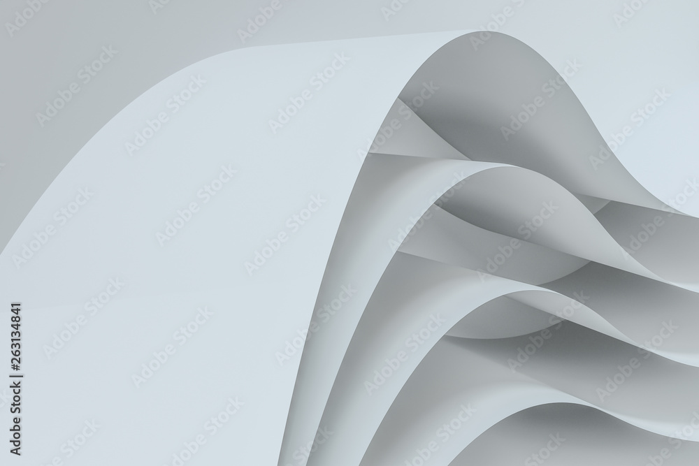 Poster 3d rendering curve paper background, tint color background