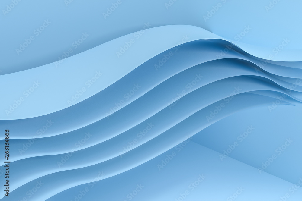 Poster 3d rendering curve paper background, tint color background