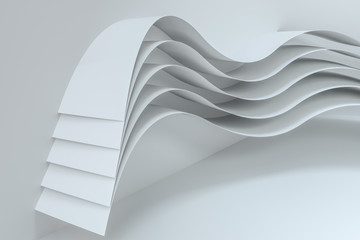 3d rendering curve paper background, tint color background