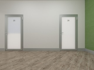 The interior of the clinic. 3D render.