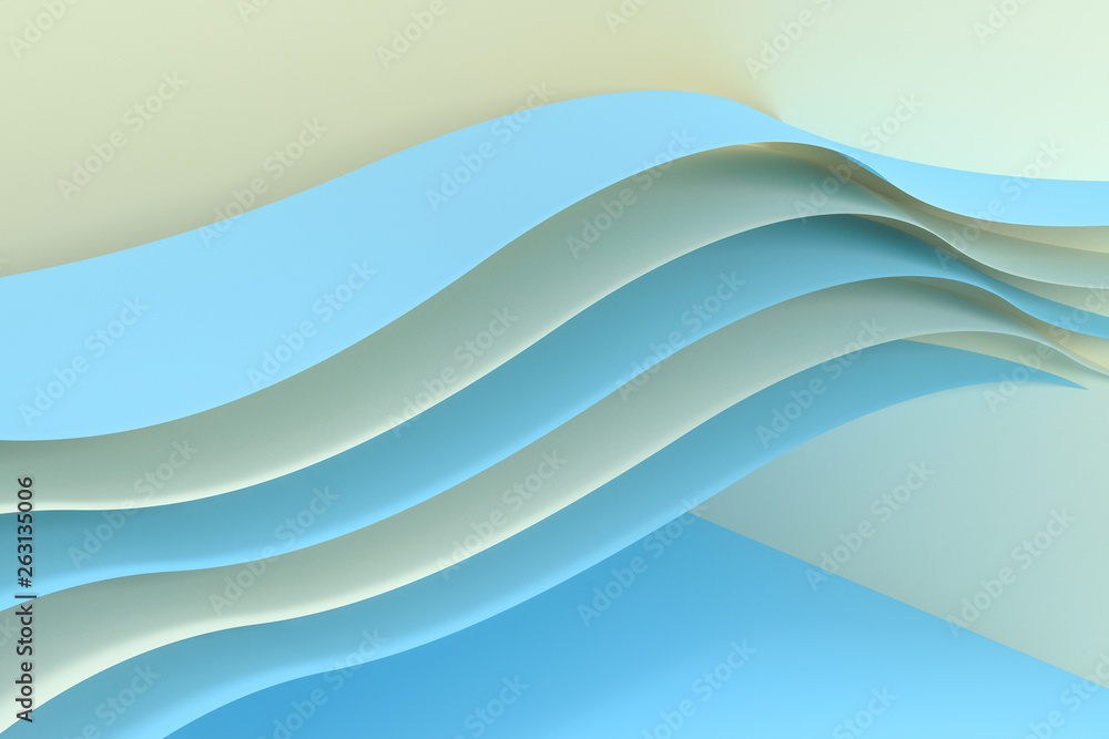 Poster 3d rendering curve paper background, tint color background