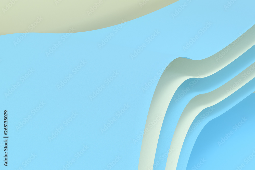 Poster 3d rendering curve paper background, tint color background