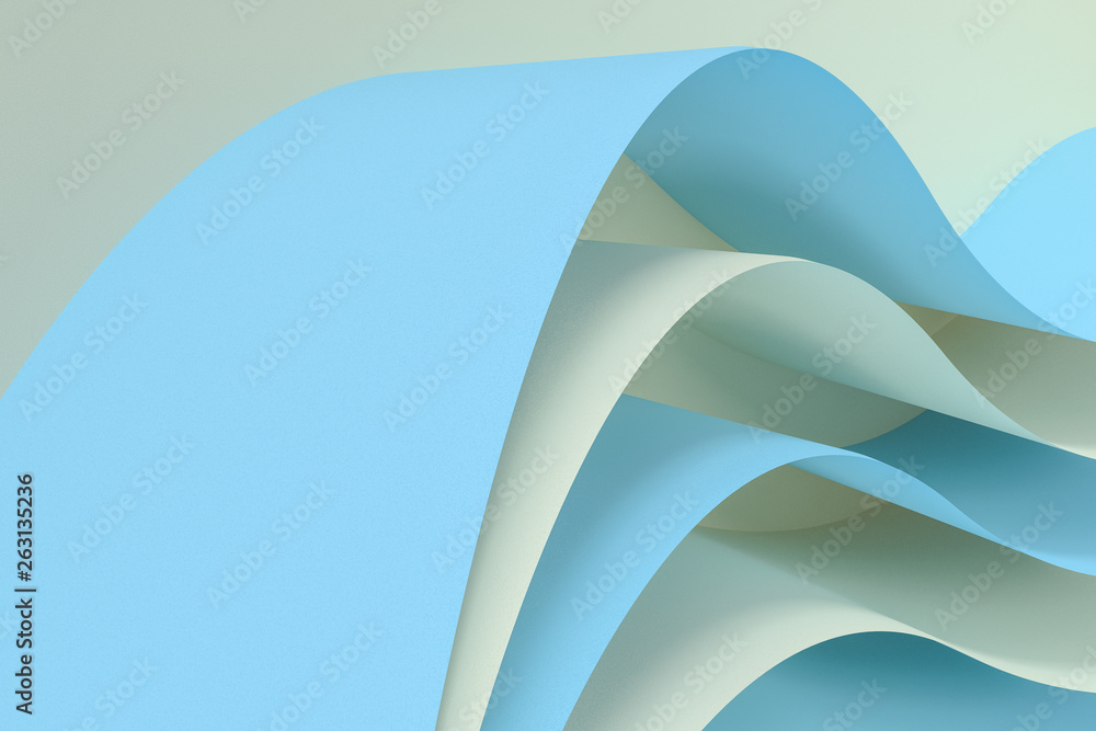 Poster 3d rendering curve paper background, tint color background