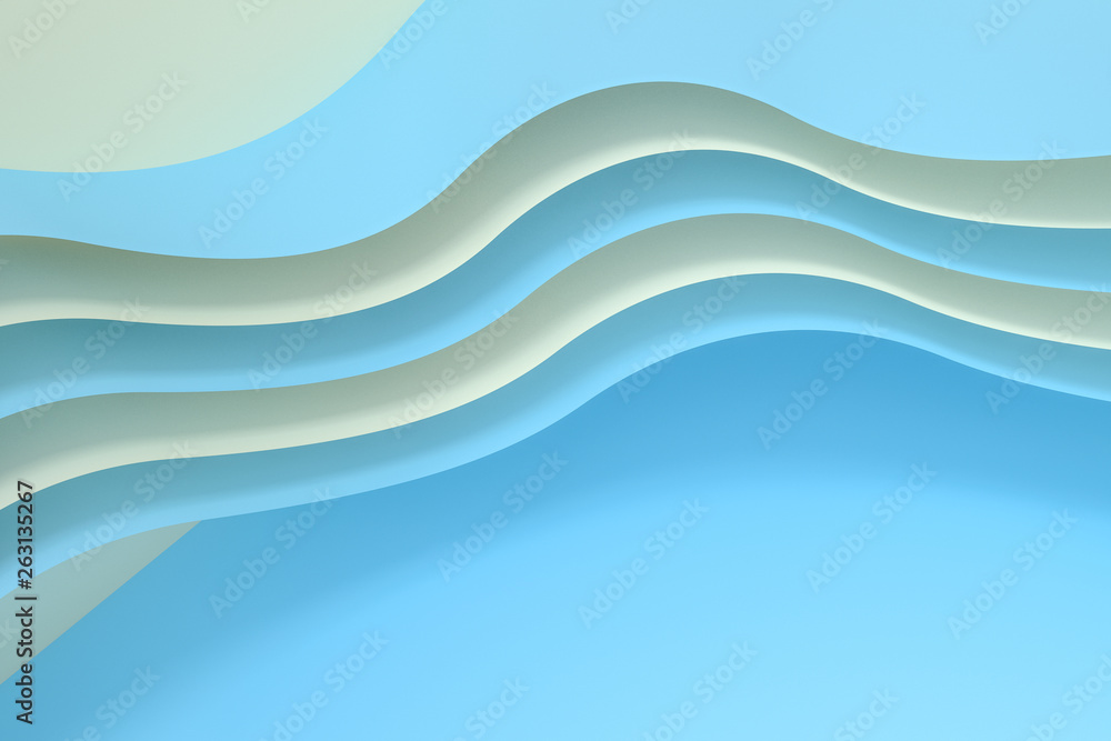Poster 3d rendering curve paper background, tint color background