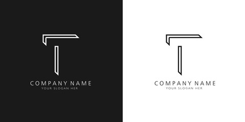 t logo letter design - obrazy, fototapety, plakaty