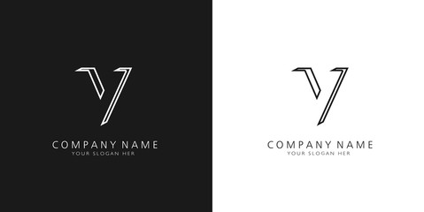 v logo letter design