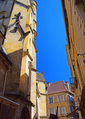 Architecture and street scenes from the beautiful medivale town of Sarlat-la-Caneda in the Dordogne region of France