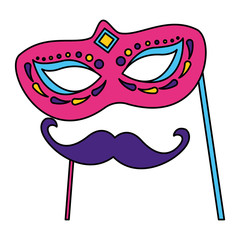 carnival mask and mustache