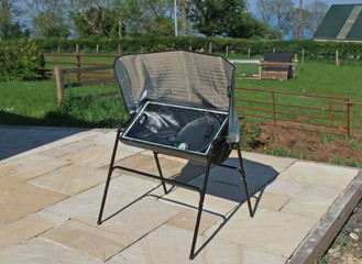 Solar Cooking in a converted bbq solar oven