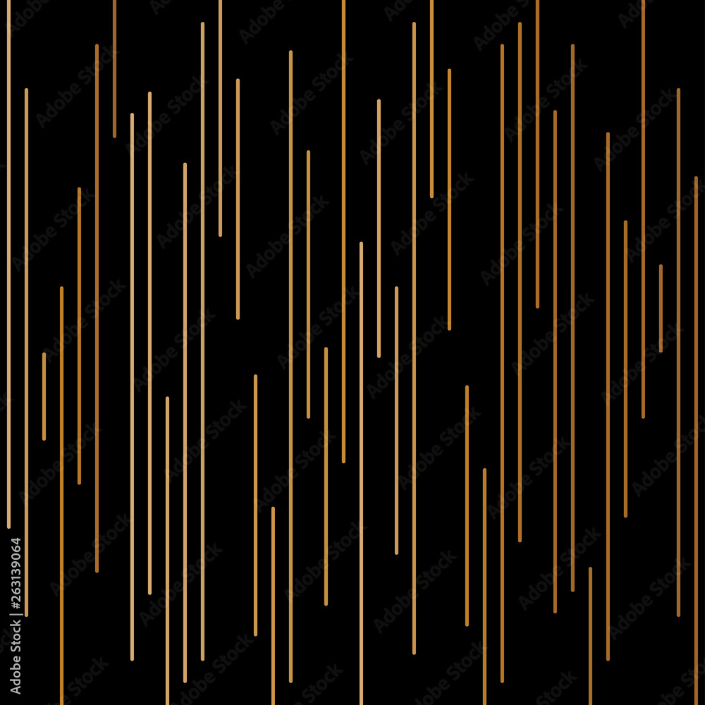 Poster vertical of random stripe pattern. design gradient gold on black background. design print for textil