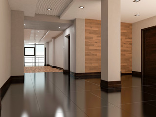 public interior 3d render