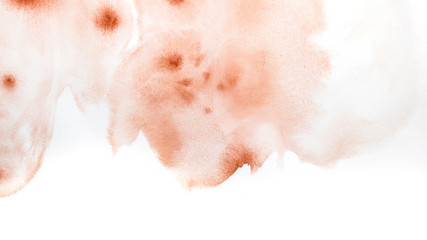 Abstract red-rusty watercolor background. Splashes and strokes. High resolution texture. Modern Art. Hand drawing. Elements for creating brushes and textures.
