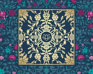 water lily, wedding card design, royal India	