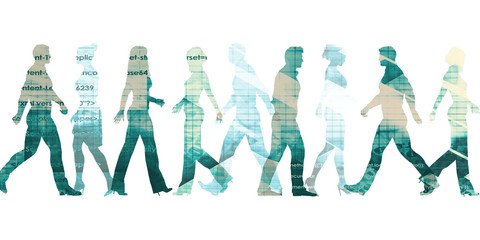 Silhouette of Business People Working