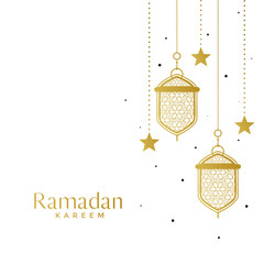 elegant islamic lamps and star ramadan background © starlineart